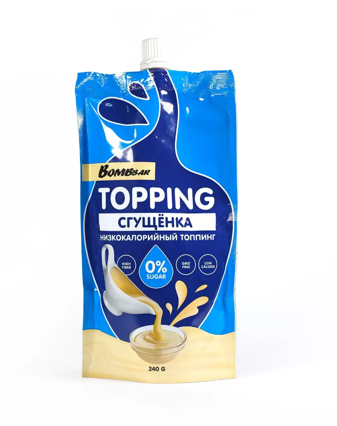 Соус Сгущенка Bombbar Topping condensed milk, без сахара, 5 шт х 240 г