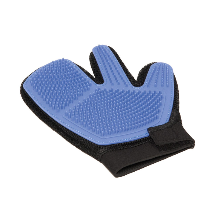 Рукавица на руку для вычесывания шерсти ZooOne синяя