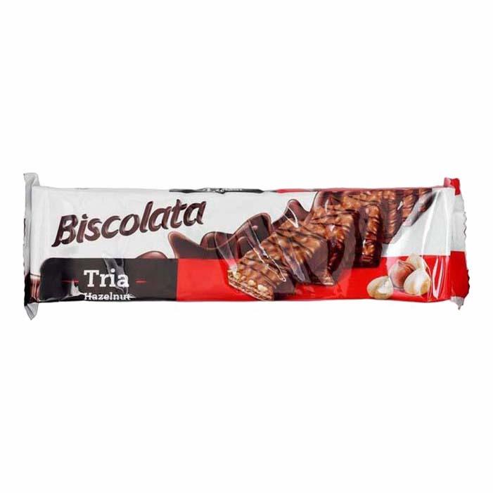 Вафли Biscolata Tria с ореховой начинкой в молочном шоколаде 100 г