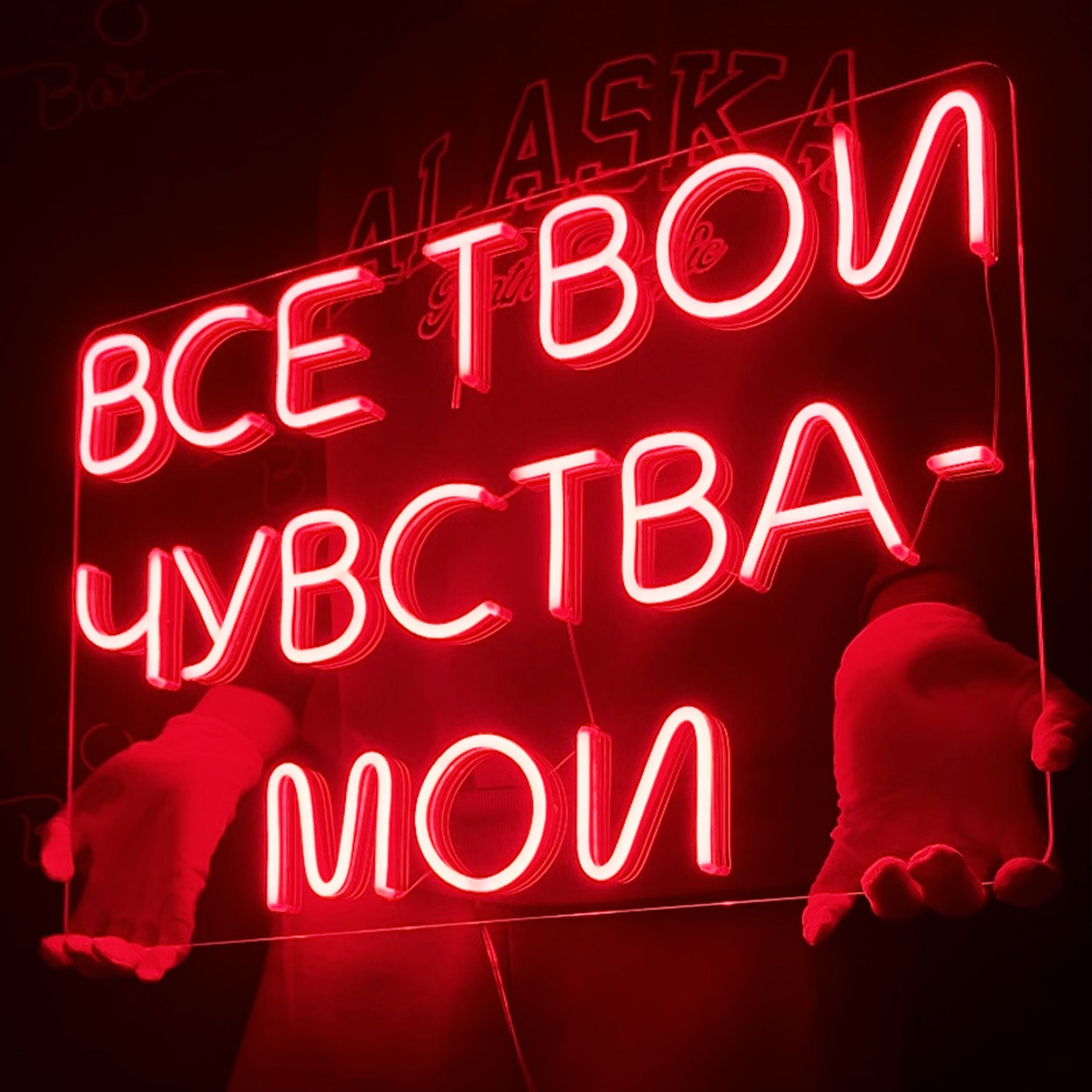 

Настенная неоновая лампа, надпись "Все твои чувства - мои", 60 х 40 см., Все твои чувства - мои, 60 х 40 см.