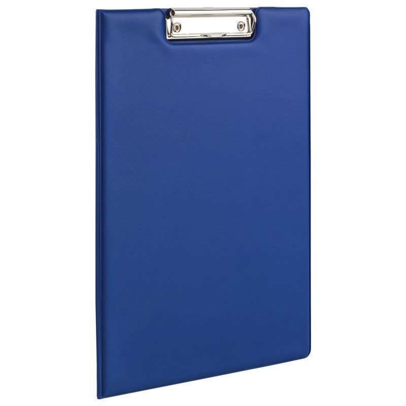 Папка-планшет ОФИСМАГ, А4 (340х240 мм), с прижимом и крышкой, картон/ПВХ, РОССИЯ, синяя, 2