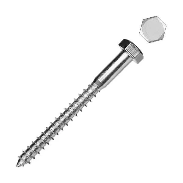 

Шуруп шестигранная головка, покрытие белый цинк DIN 571 12х180 (150 шт) (Глухарь)