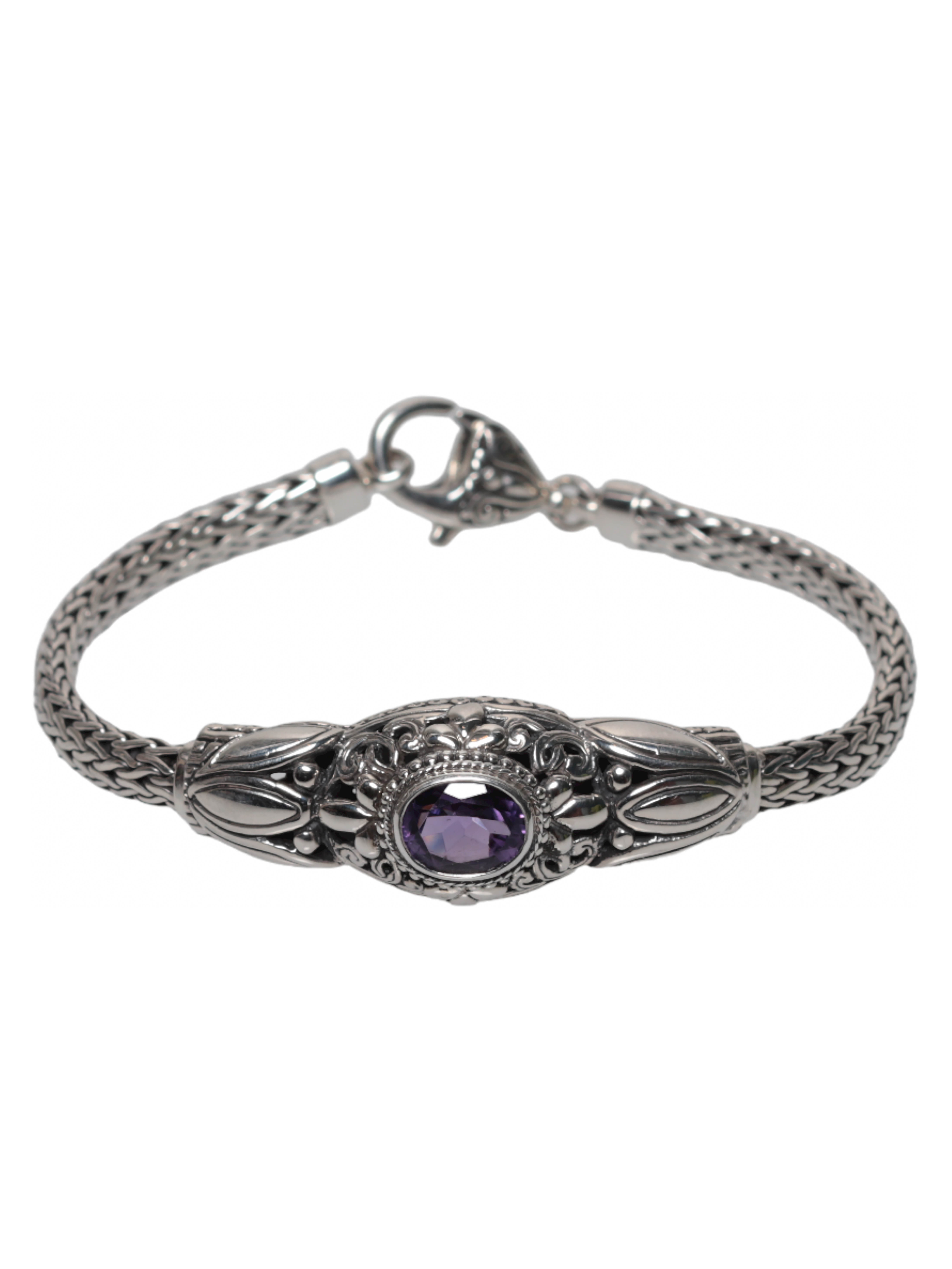 

Браслет из серебра р.20 Silver Fly SSB60361-2AM, аметист, SSB60361-2AM