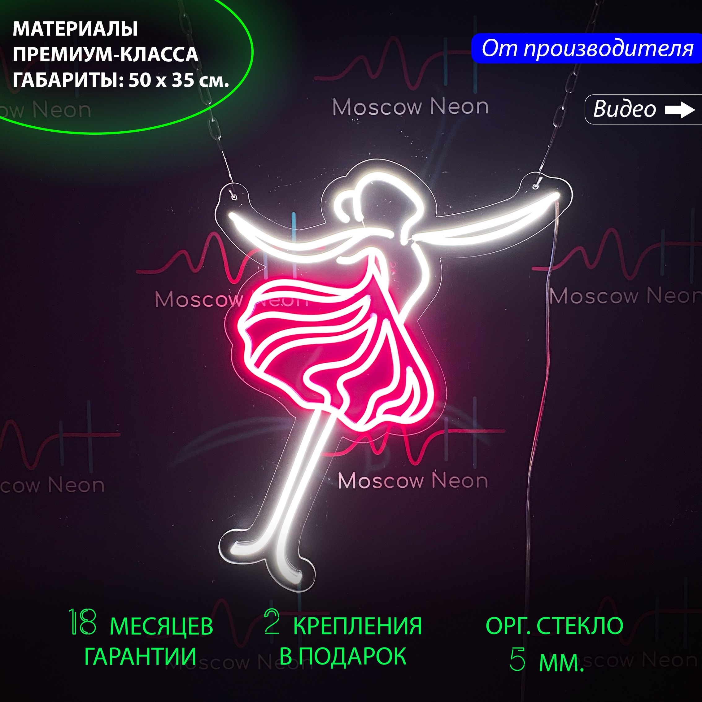 

Неоновый светильник / Настенная неоновая лампа "Балерина" для дома и студии, 35 х 50 см., Балерина, 35 х 50 см.