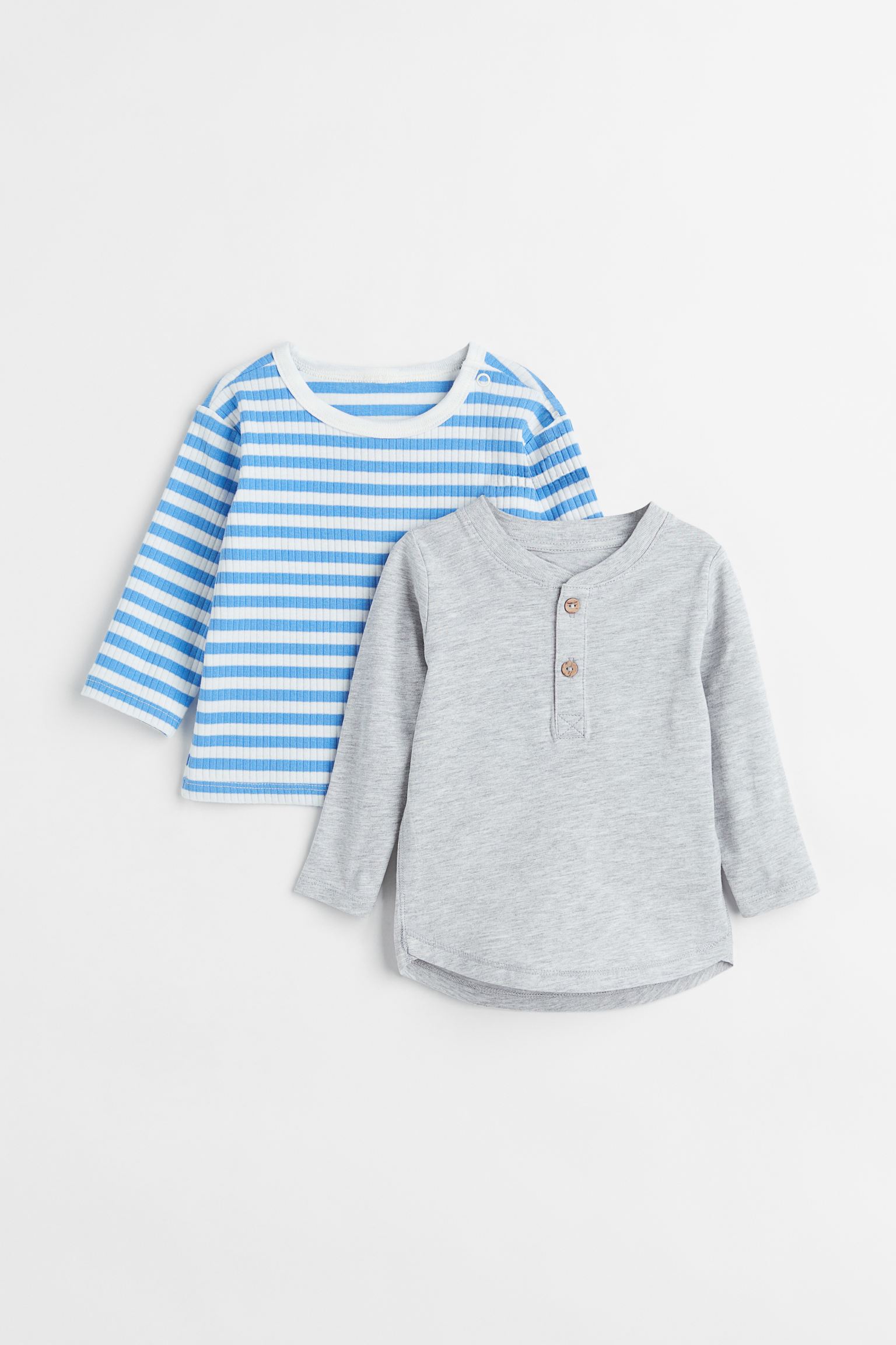 Комплект фуфаек H&M для малышей, голубой, серый-019, размер 92, 767181019, 2 шт.