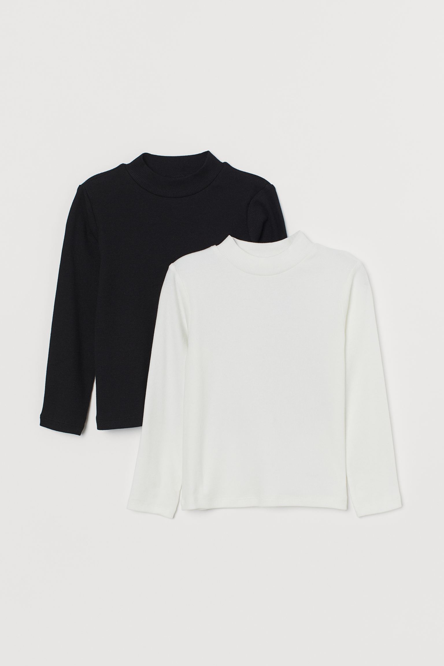 Комплект фуфаек H&M для девочек, черный, белый-042, размер 98/104, 395730042, 2 шт.