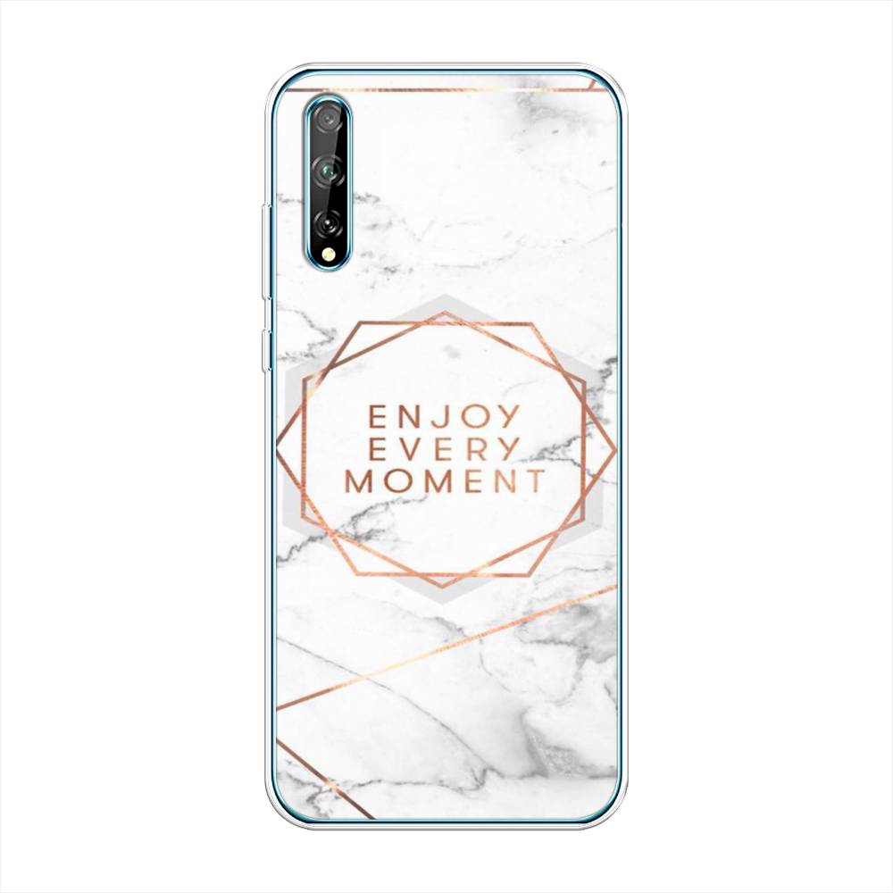 

Чехол Awog на Huawei Y8p "Enjoy every moment мрамор", Белый;розовый;серый, 6103450-7