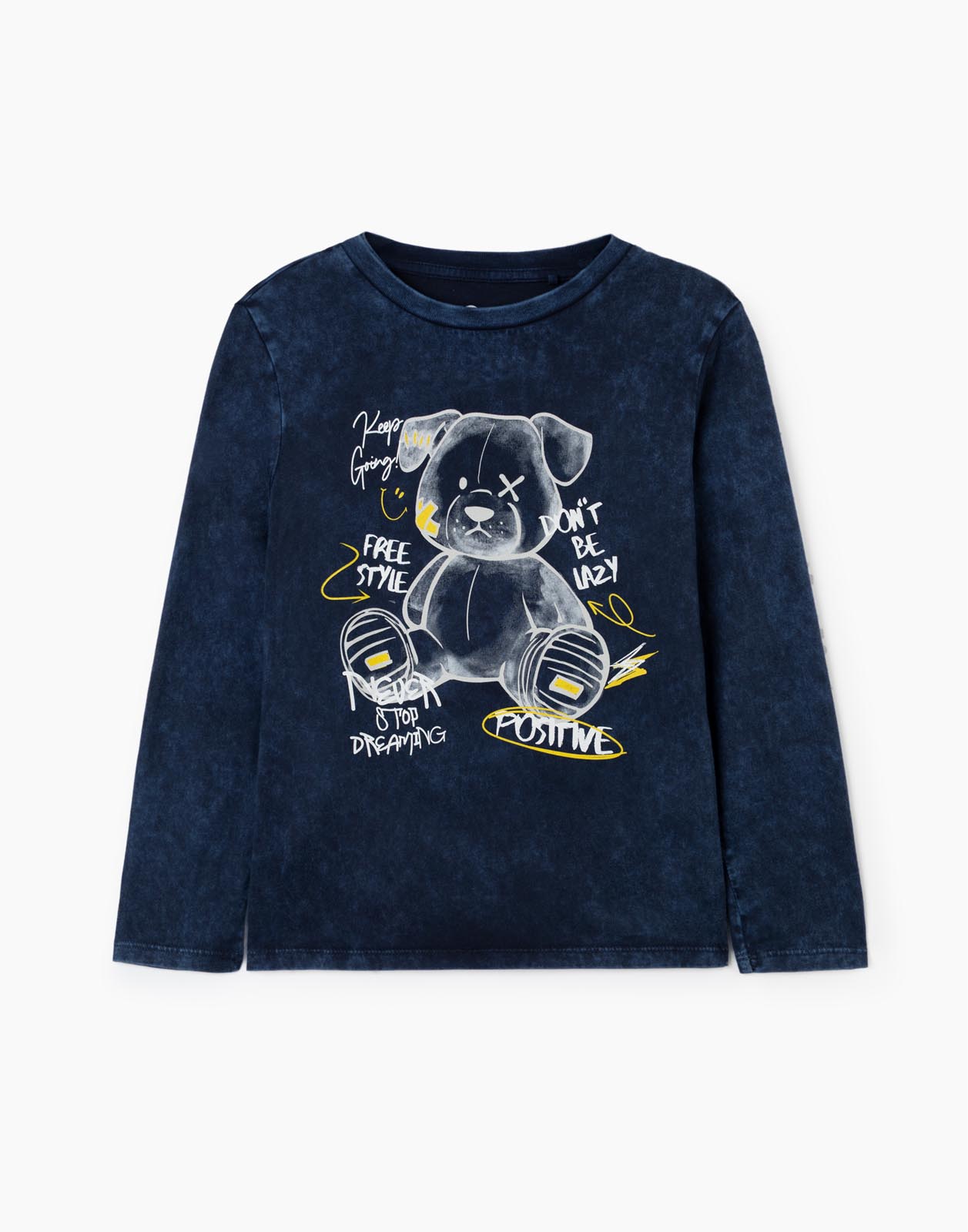 

Лонгслив детский для мальчиков Gloria Jeans BKT014407, темно-синий, 122, BKT014407