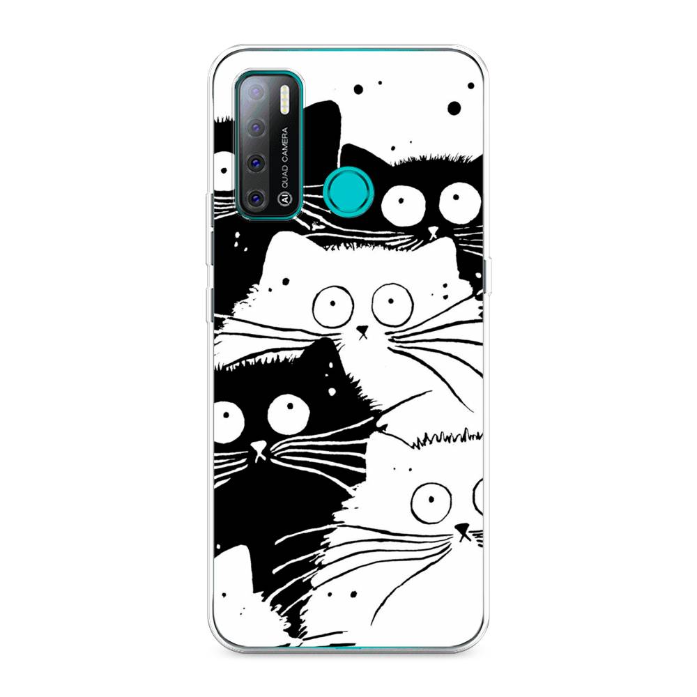 

Чехол Awog на Tecno Pouvoir 4 "Коты черно-белые", Разноцветный, 300350-2