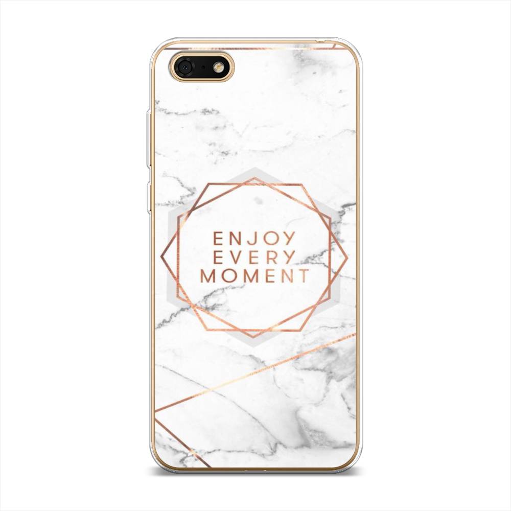 

Чехол Awog на Huawei Y5 Prime 2018 "Enjoy every moment мрамор", Белый;розовый;серый, 66350-7