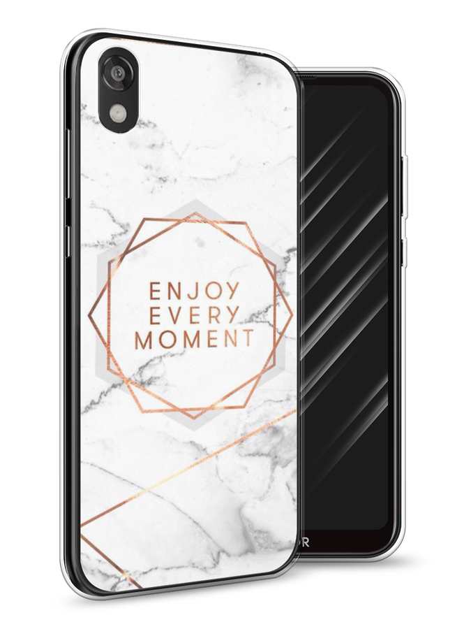 

Чехол Awog на Huawei Y5 2019 "Enjoy every moment мрамор", Белый;розовый;серый, 69050-7