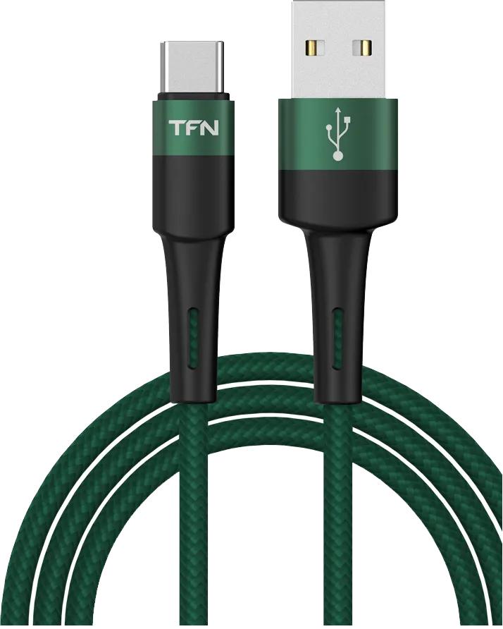 Кабель TFN USB - USB Type-C 1.2 м, зеленый