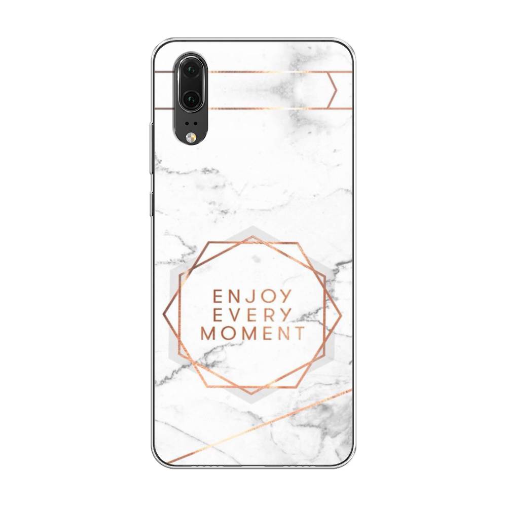 

Чехол Awog на Huawei P20 "Enjoy every moment мрамор", Белый;розовый;серый, 64350-7
