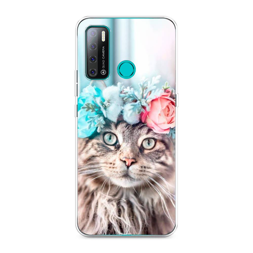 

Чехол Awog на Tecno Pouvoir 4 "Кот в венке", Разноцветный, 300350-2