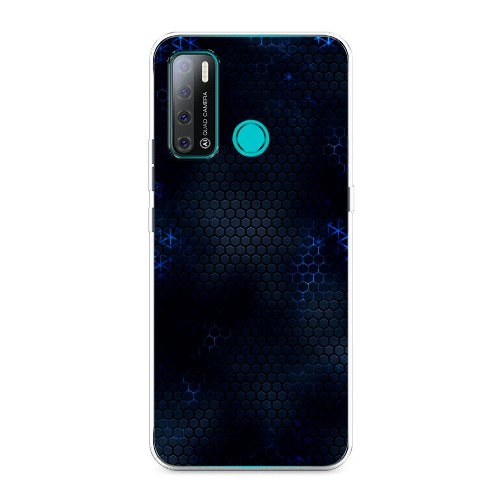 фото Чехол awog "фон соты синие" для tecno pouvoir 4