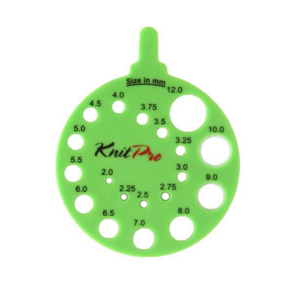 Линейка круглая для определения номера спиц, Knit Pro, пластик, зеленый, арт.10992
