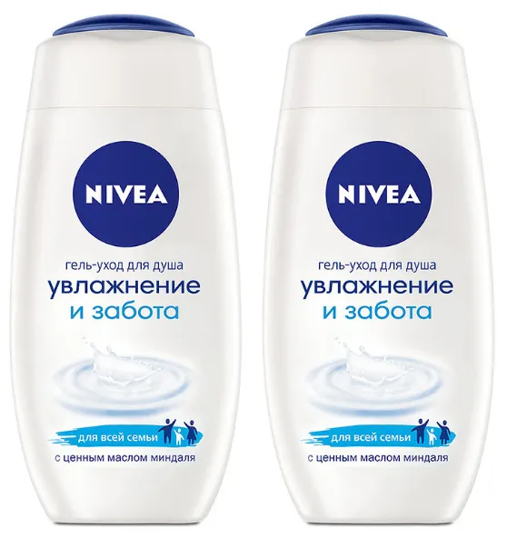 

Гель-уход для душа Nivea Увлажнение и забота 250 мл х 2 шт, Уход