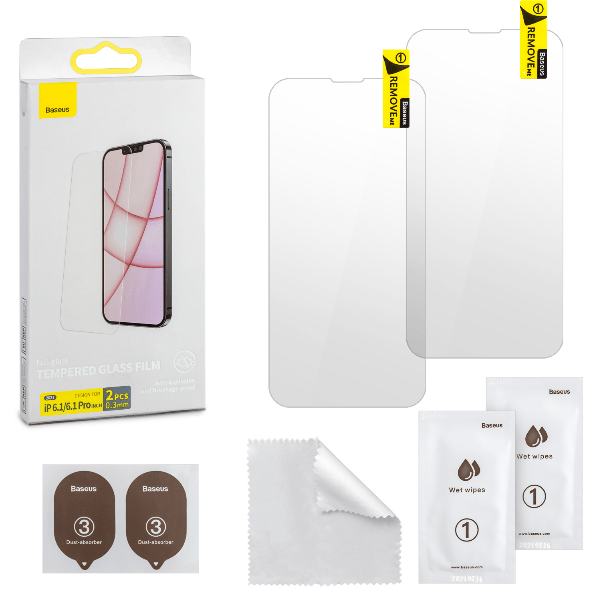 

Защитное стекло Baseus для iPhone 14 Full Clear Glass 0.3 мм (2 pcs)
