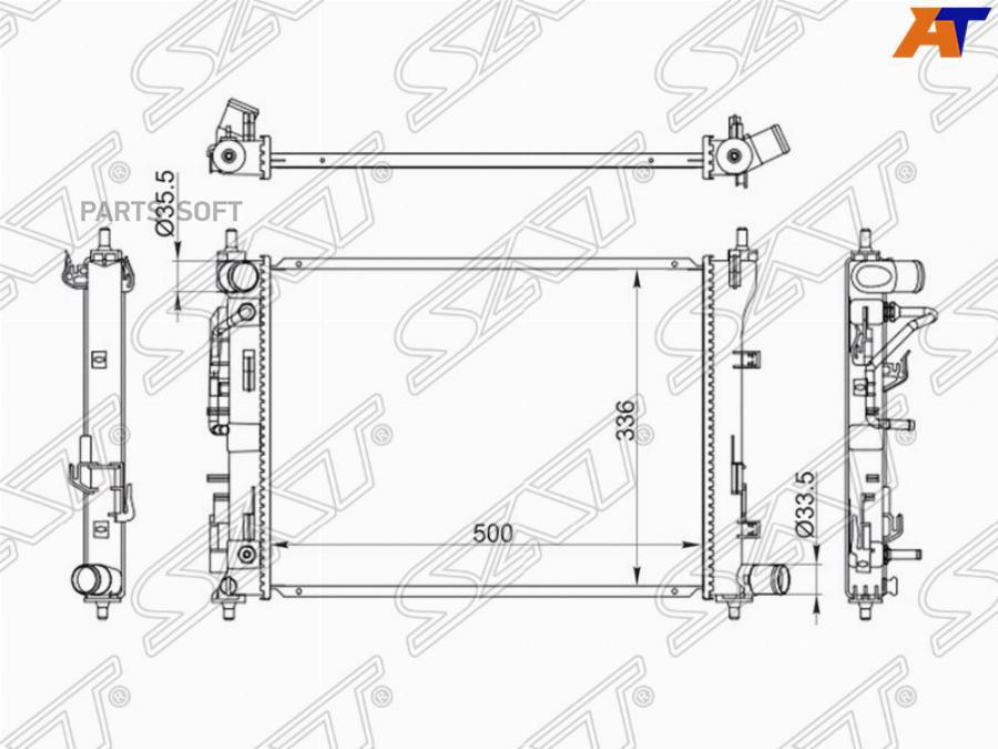 

Радиатор Hyundai Solaris Ii / Kia Rio Iv 17- Sat арт. HY0016-2