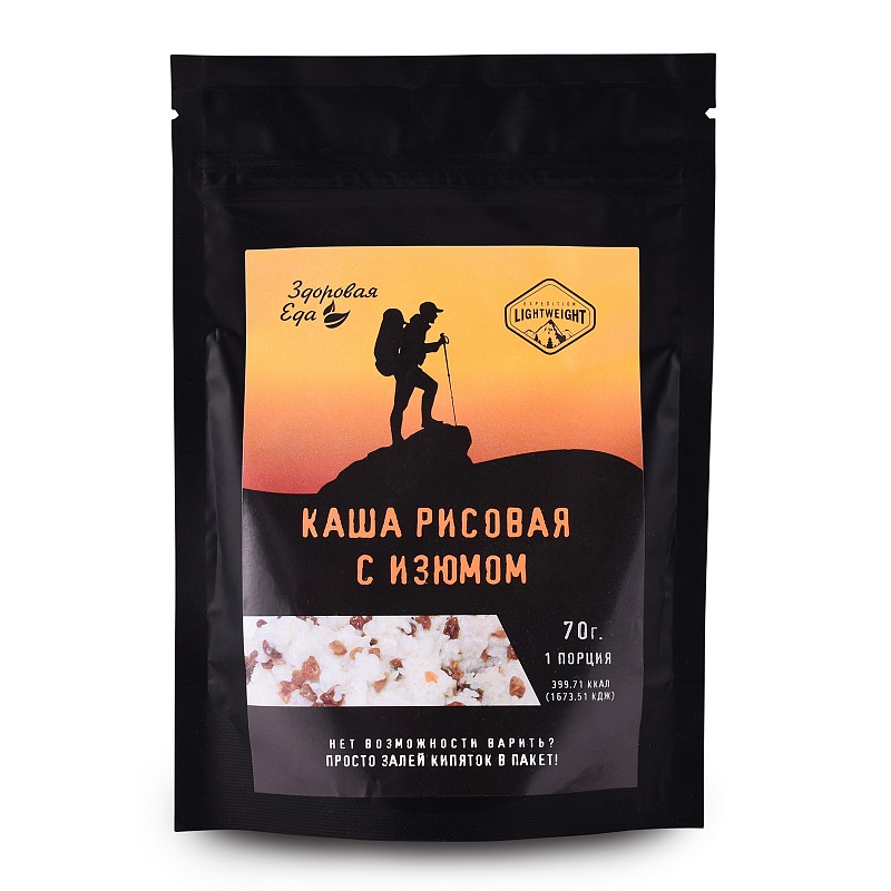 

Каша рисовая с изюмом zip 70 г ("Здоровая Еда")