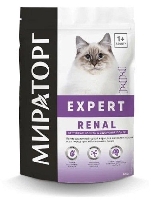 Сухой корм Мираторг Expert Renal для взрослых кошек, 400 г