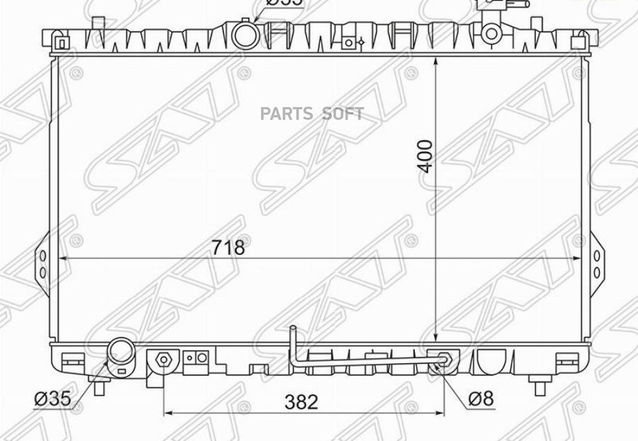 

Радиатор Hyundai Santa Fe Classic 2.0/2.4/2.7 00-06 Sat арт. HY0006-1