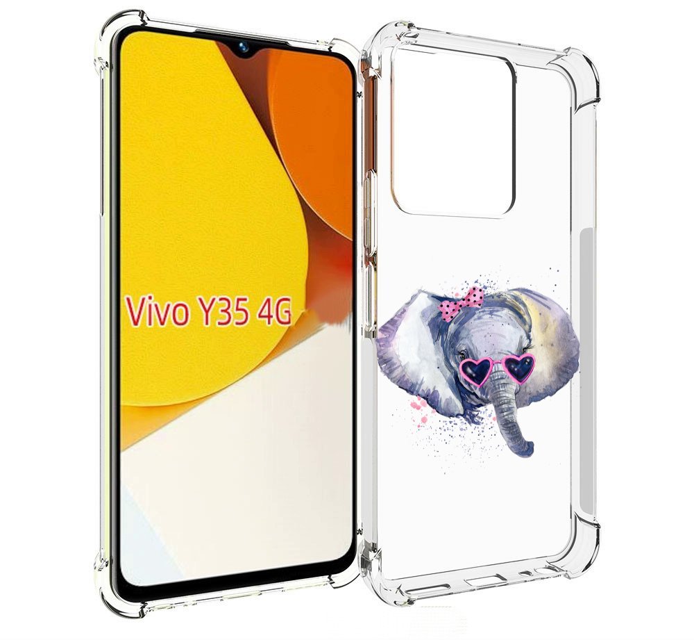 

Чехол MyPads слоник в очках для Vivo Y35 4G 2022 / Vivo Y22, Прозрачный, Tocco