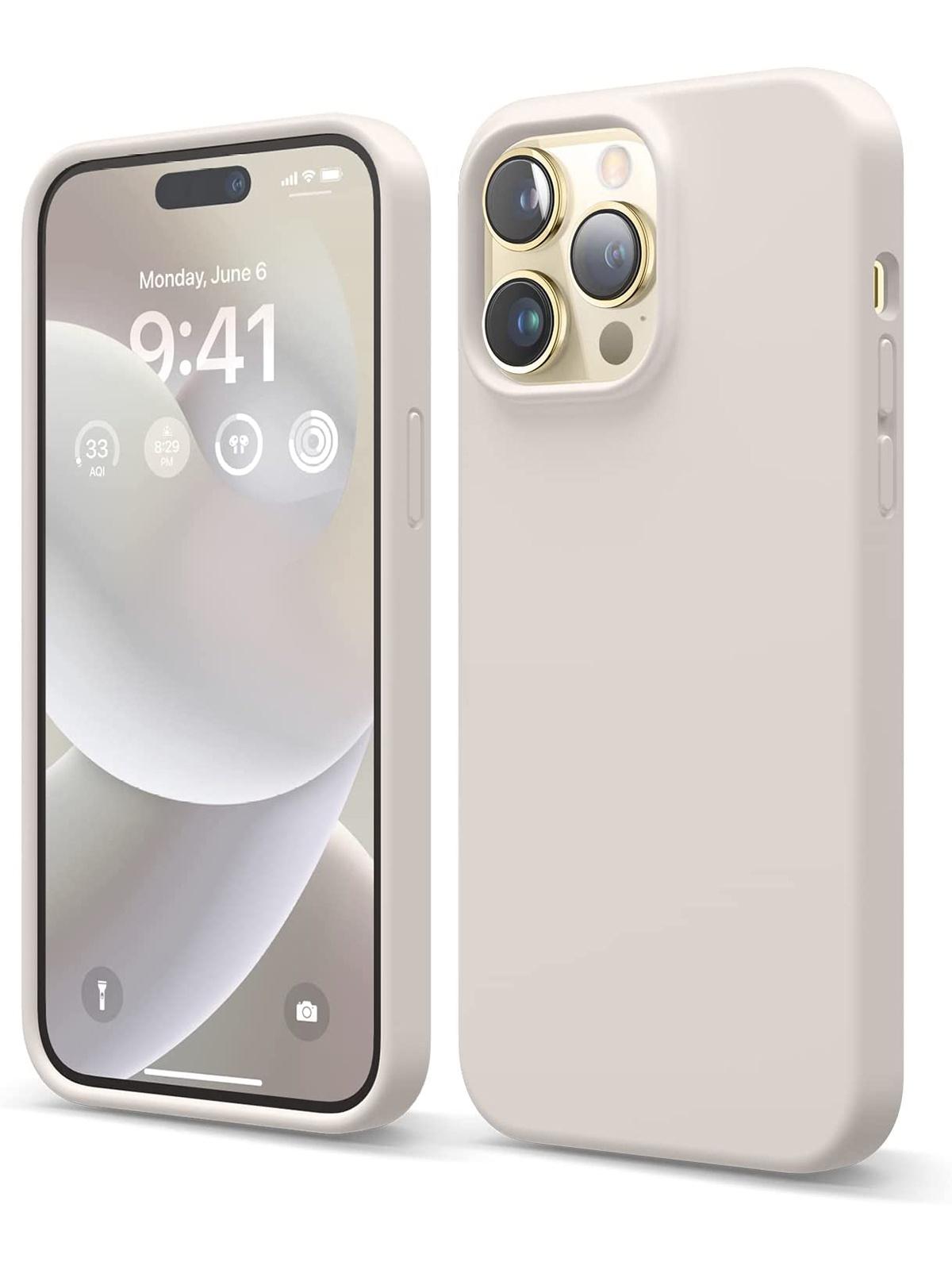 

Чехол Elago для iPhone 14 Pro Max Soft silicone Liquid Stone, Бежевый