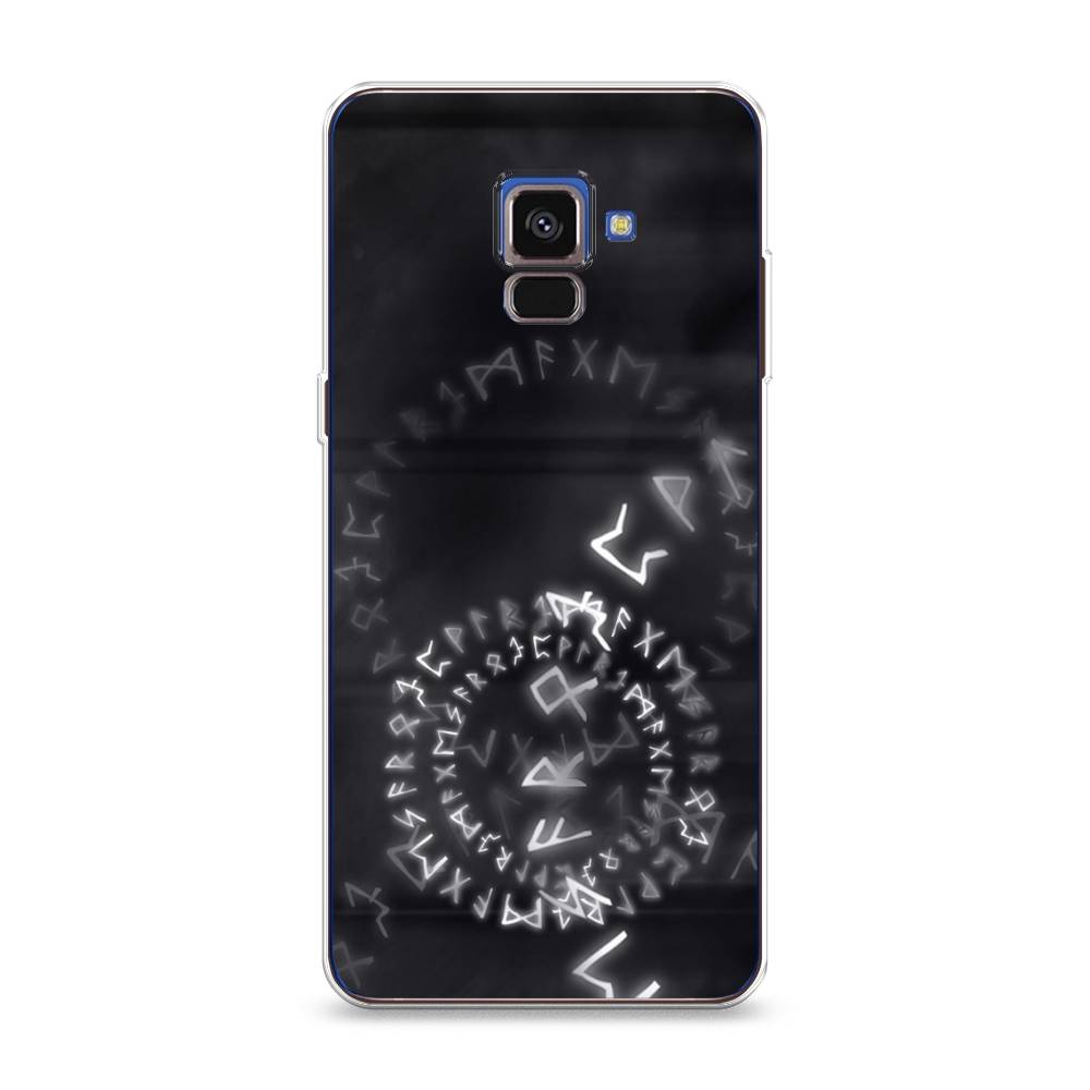 

Чехол на Samsung Galaxy A8 2018 "Руны", Серый;черный, 25450-3