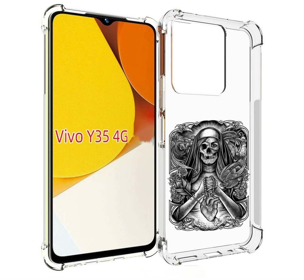 

Чехол MyPads скелет с сердцем для Vivo Y35 4G 2022 / Vivo Y22, Прозрачный, Tocco