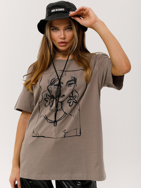

Футболка женская Little Secret uz200426 коричневая ONE SIZE, uz200426