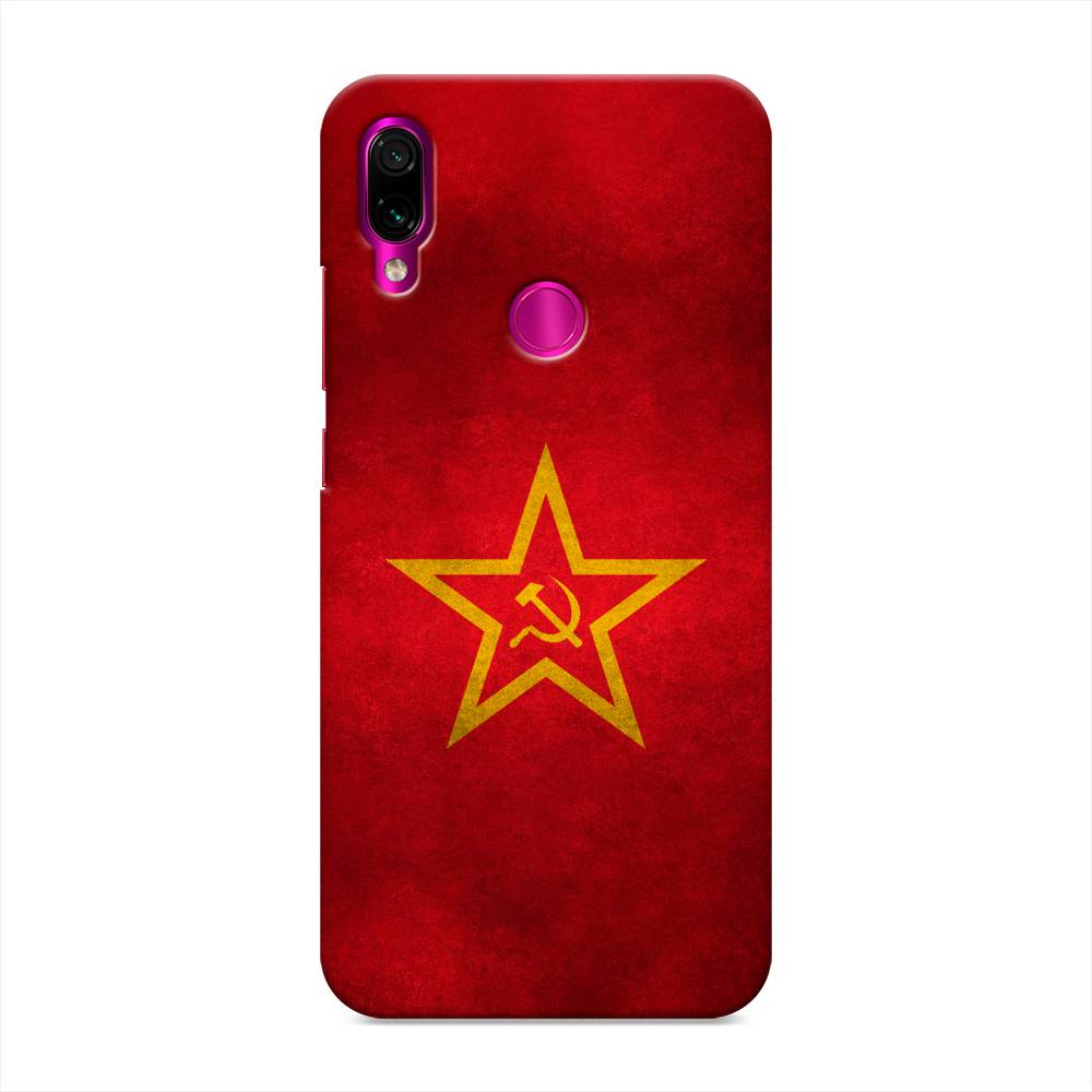 фото Пластиковый чехол "красное знамя" на xiaomi redmi note 7 awog