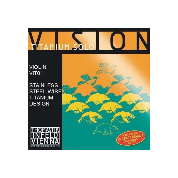 Отдельная струна E Ми для скрипкиом 4 4, среднее натяжение, Thomastik Vision Titanium VIT0