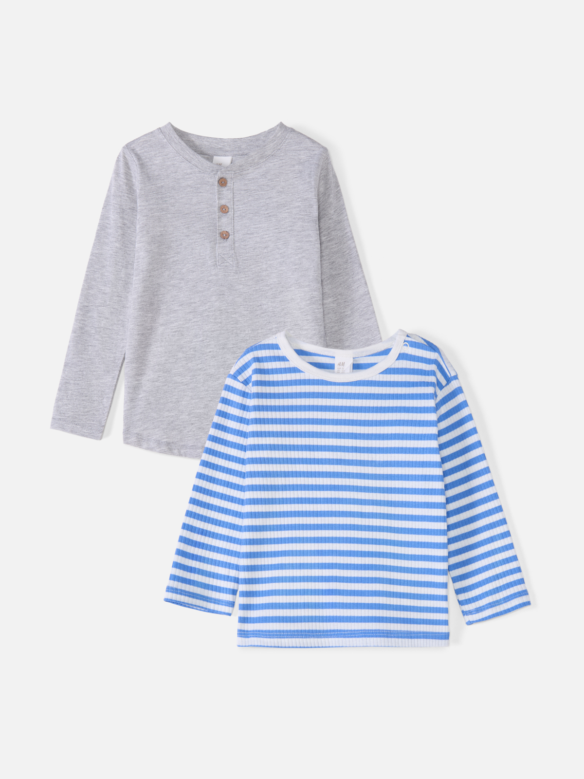 Комплект джемперов H&M для малышей, голубой, серый-019, размер 86, 767181019, 2 шт.