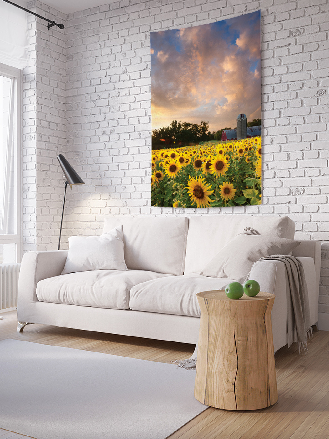 

Вертикальное фотопанно на стену JoyArty Облака над полем подсолнухов 100x150 см, Облака над полем подсолнухов