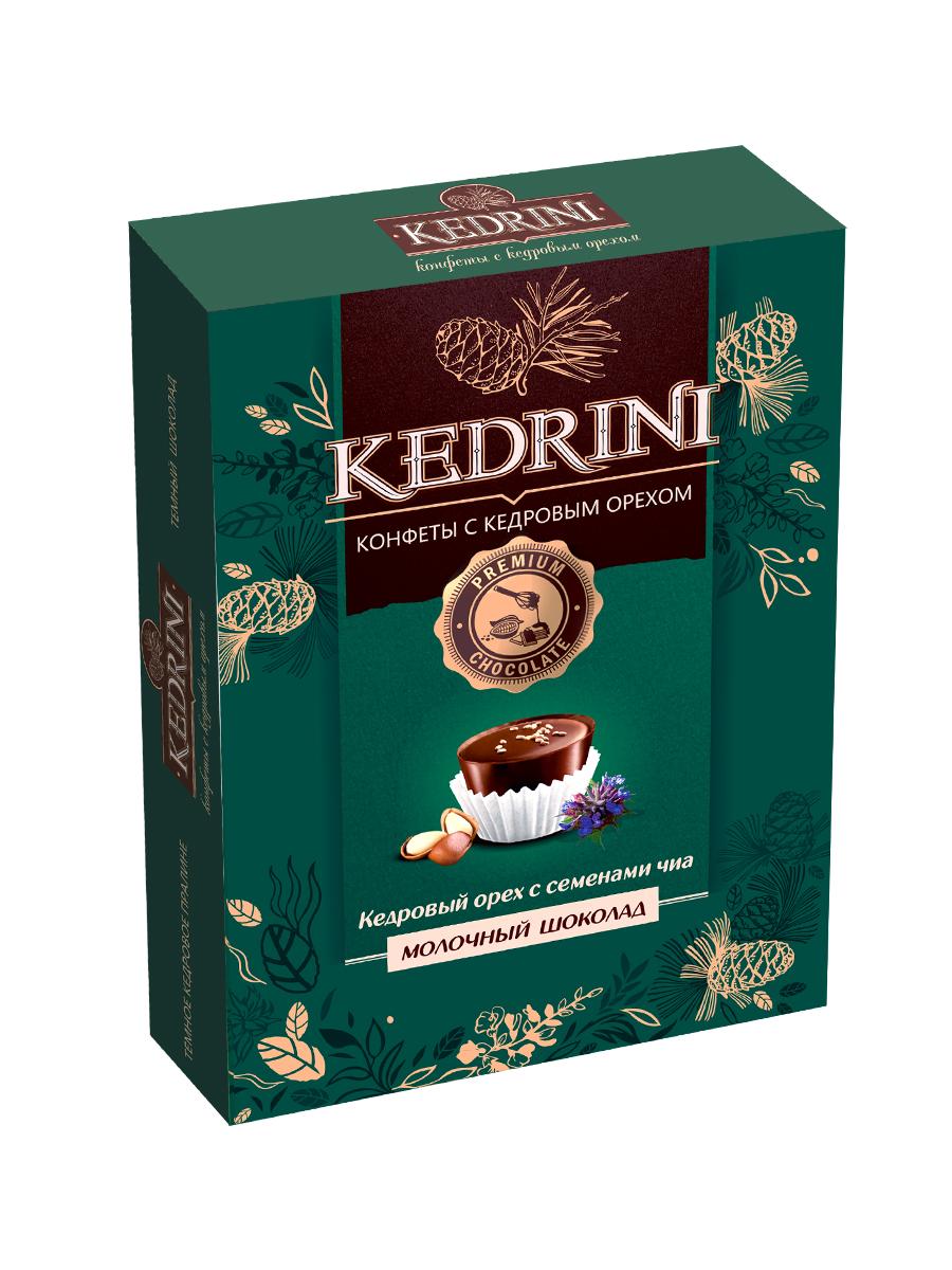 

Конфеты (7) Kedrini. Кедровый орех с чиа в молочном шоколаде, 80 г