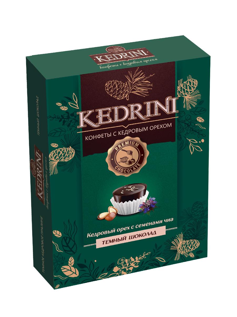 

Конфеты (7) Kedrini. Кедровый орех с чиа в темном шоколаде, 80 г