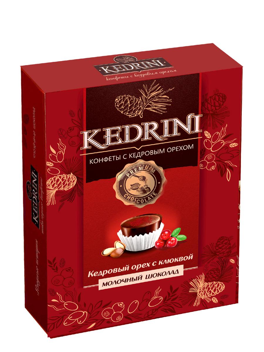 

Конфеты (7) Kedrini. Кедровый орех с клюквой в молочном шоколаде, 80 г