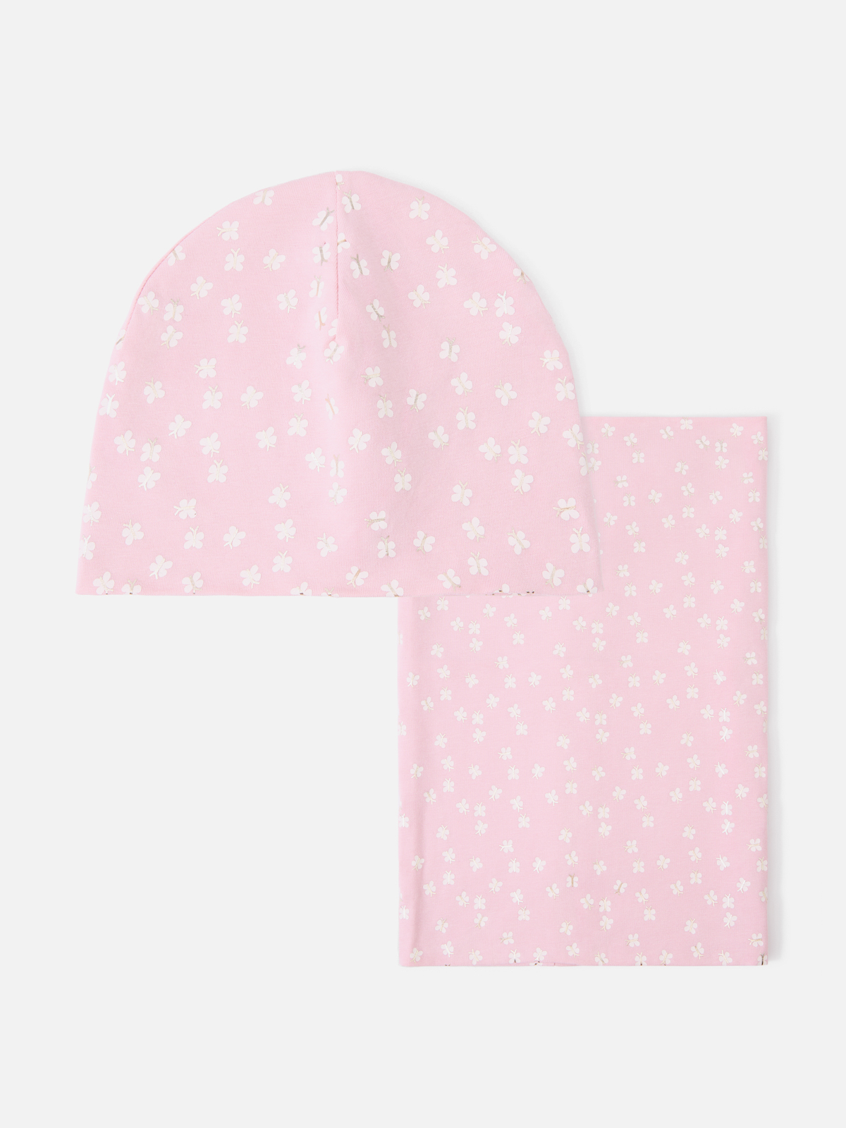 Комплект H&M шапка и шарф труба, для девочек, розовый-007, размер 128/146, 938416007