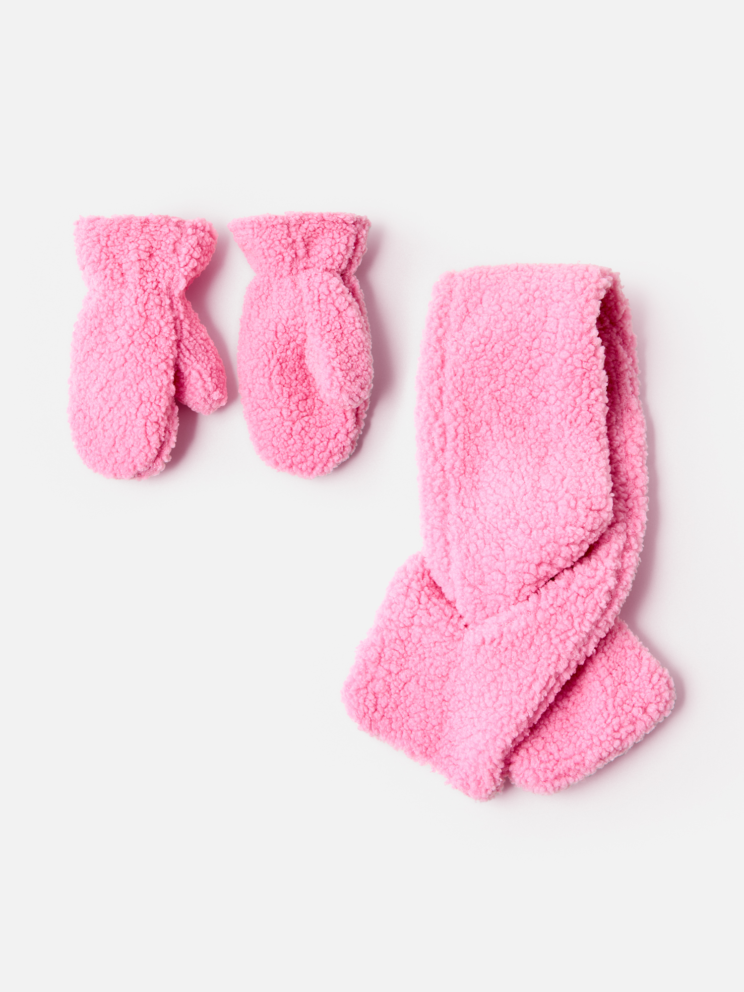 Комплект H&M из шарфа и варежек, для девочек, розовый-001, размер 134/152, 1119431001