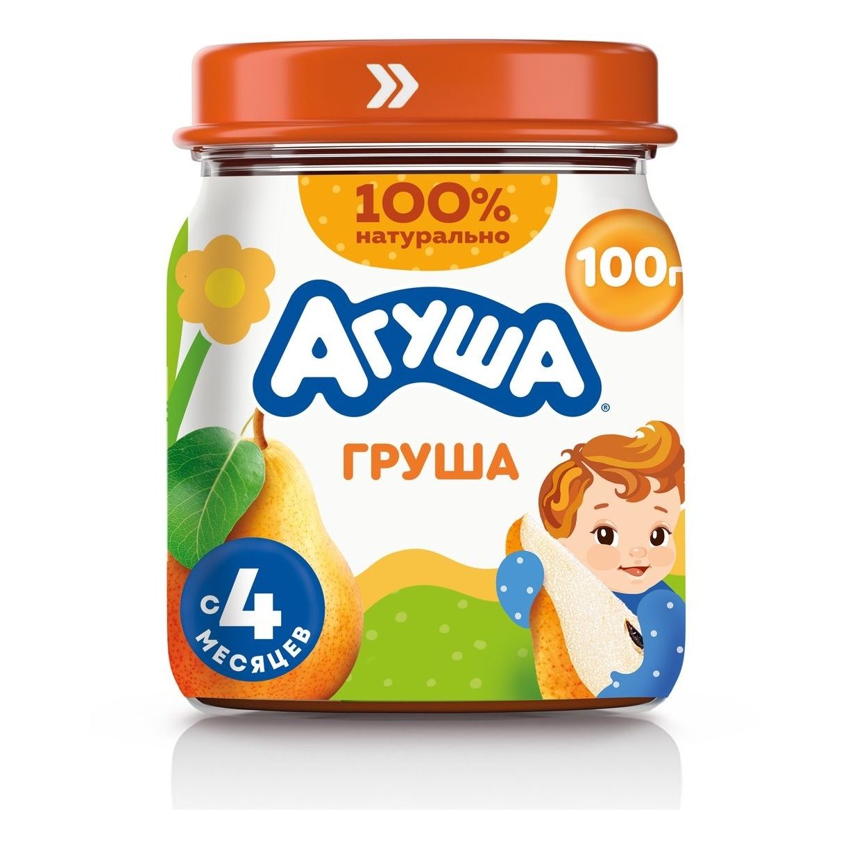 Пюре Агуша Первая ложка груша, с 4 месяцев, 100 г