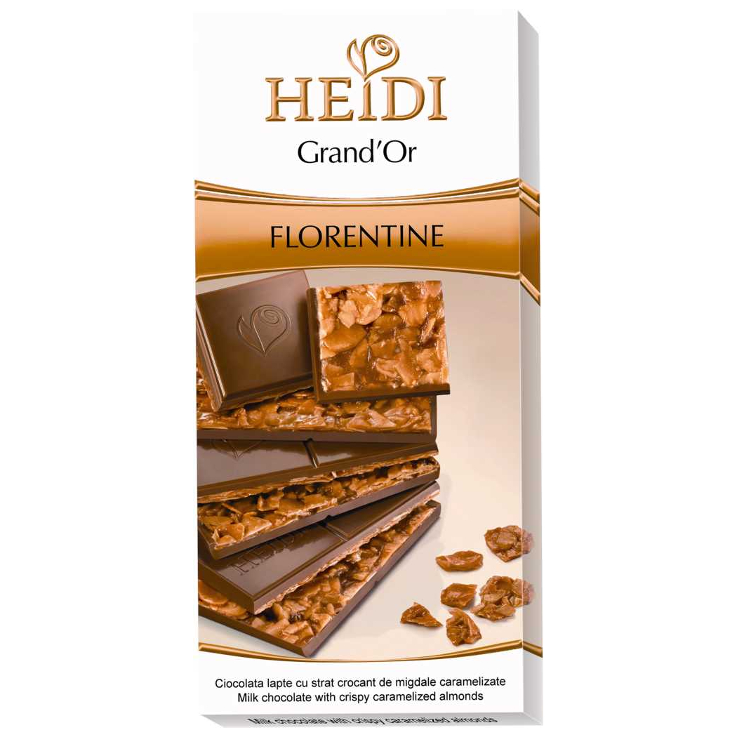 Шоколад Heidi Florentine тёмный, с кусочками карамелизированного миндаля, 100 г