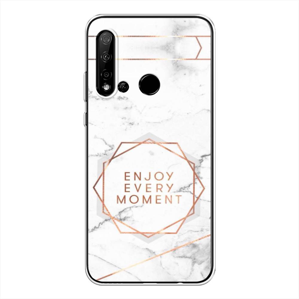 

Чехол Awog на Huawei Nova 5i "Enjoy every moment мрамор", Белый;розовый;серый, 69850-7