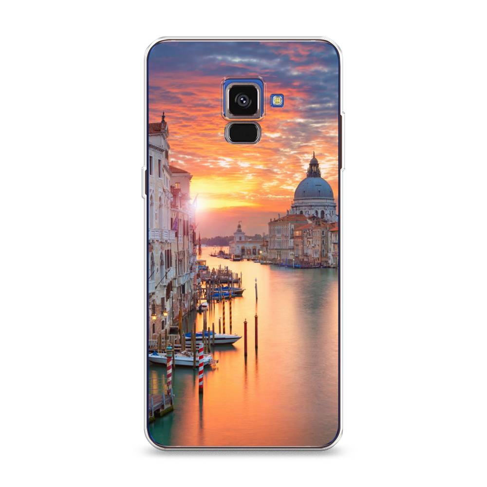

Чехол на Samsung Galaxy A8 2018 "Восход 11", Розовый;оранжевый, 25450-2