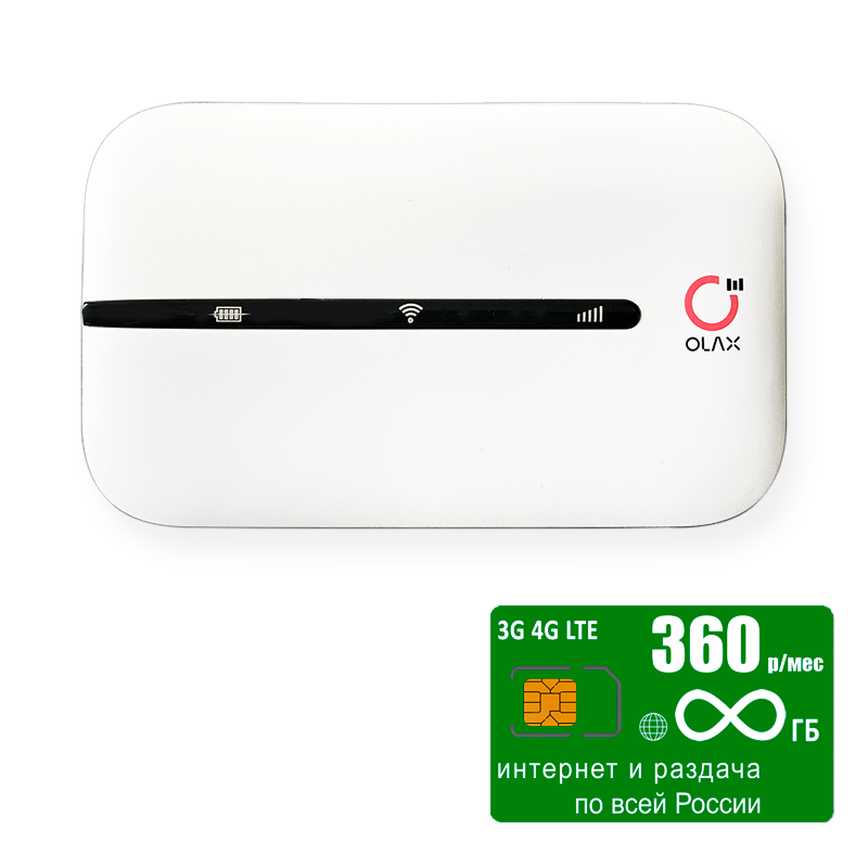 

WiFi роутер Olax MT10 (komplekt-olaxMT10-mega360-sg-sb), Белый, MT10