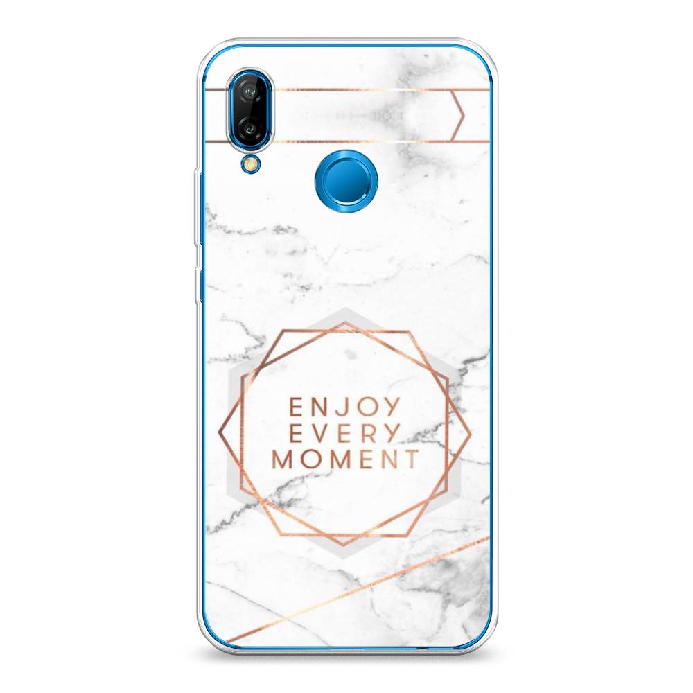

Чехол Awog на Huawei Nova 3E "Enjoy every moment мрамор", Белый;розовый;серый, 65650-7