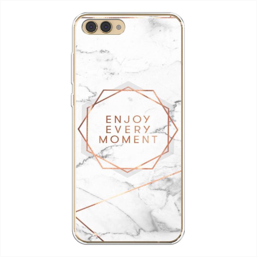 

Чехол Awog на Honor V10 (View 10) "Enjoy every moment мрамор", Белый;розовый;серый, 65150-7