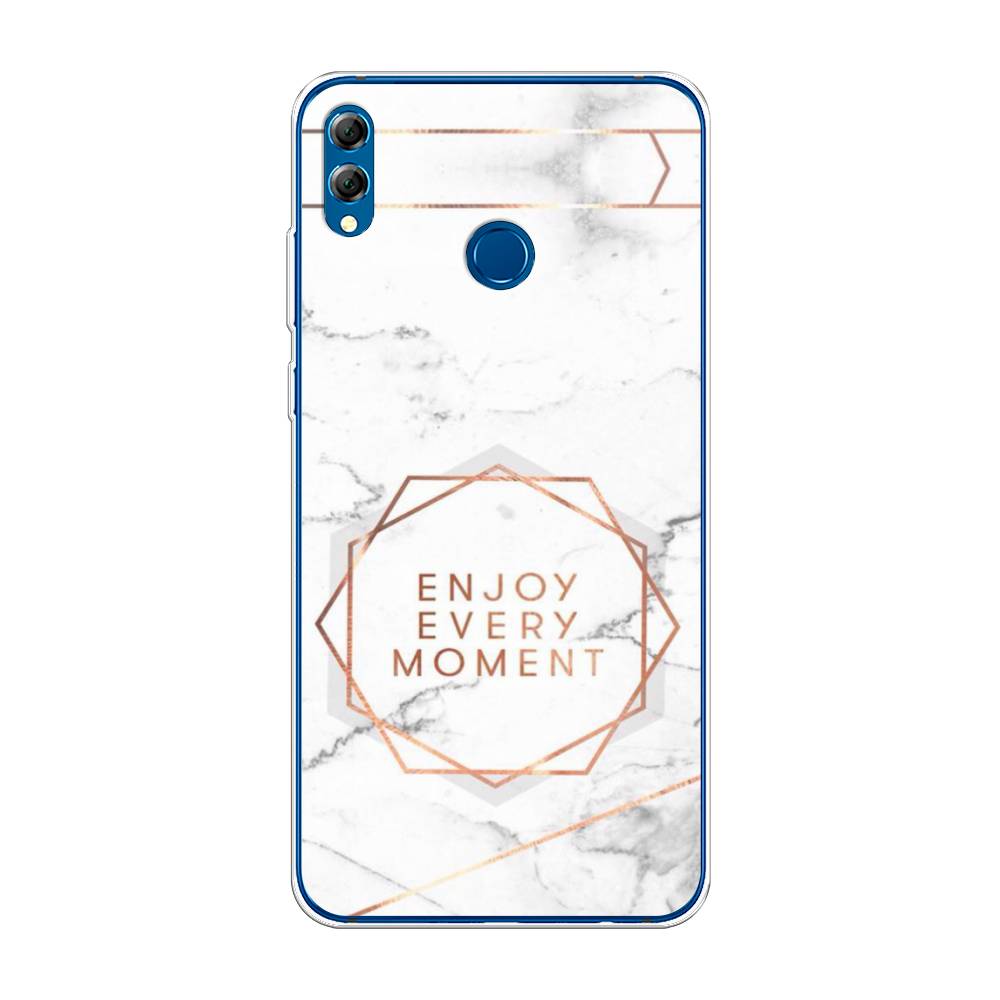 

Чехол Awog на Honor 8X Max "Enjoy every moment мрамор", Белый;розовый;серый, 66550-7
