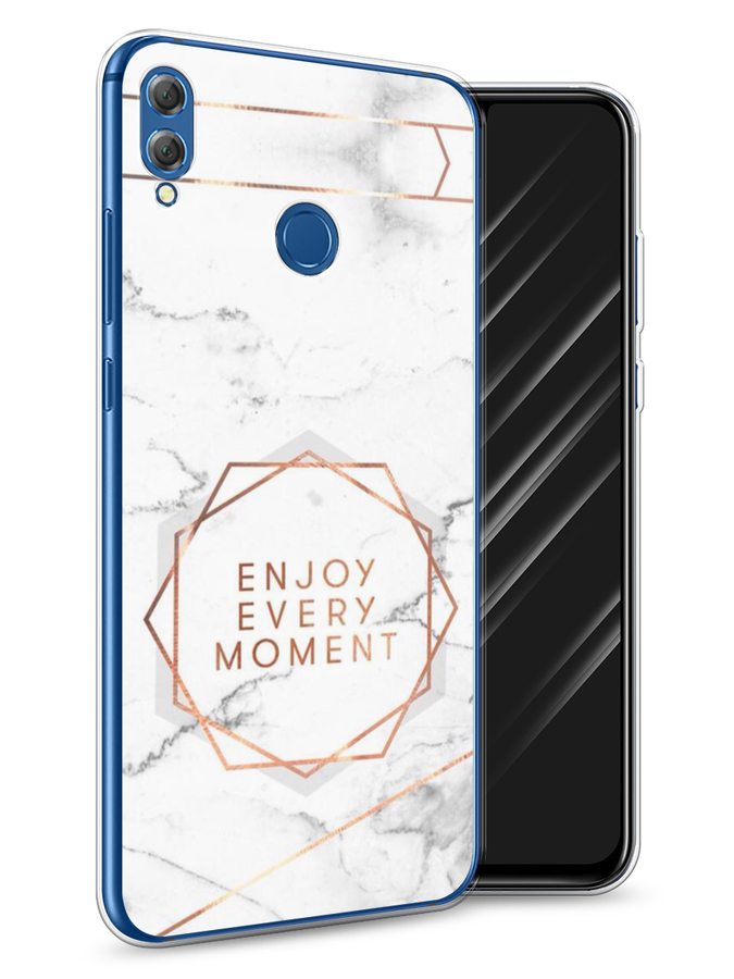 фото Чехол awog "enjoy every moment мрамор" для honor 8x