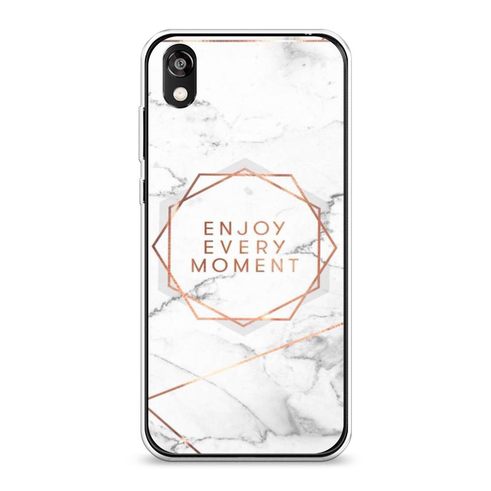 

Чехол Awog на Honor 8S "Enjoy every moment мрамор", Белый;розовый;серый, 69150-7